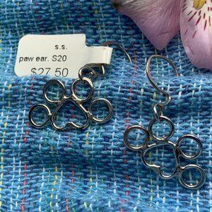 Sterling Silver Paw print Earrings